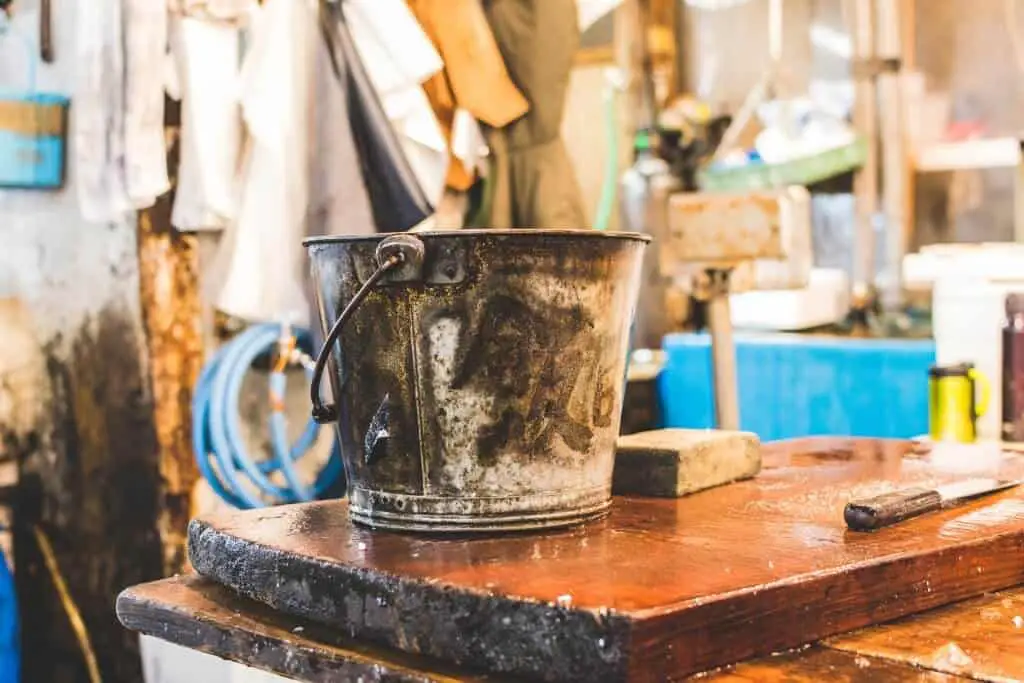 Bucket and Knife on Table in Tokyo