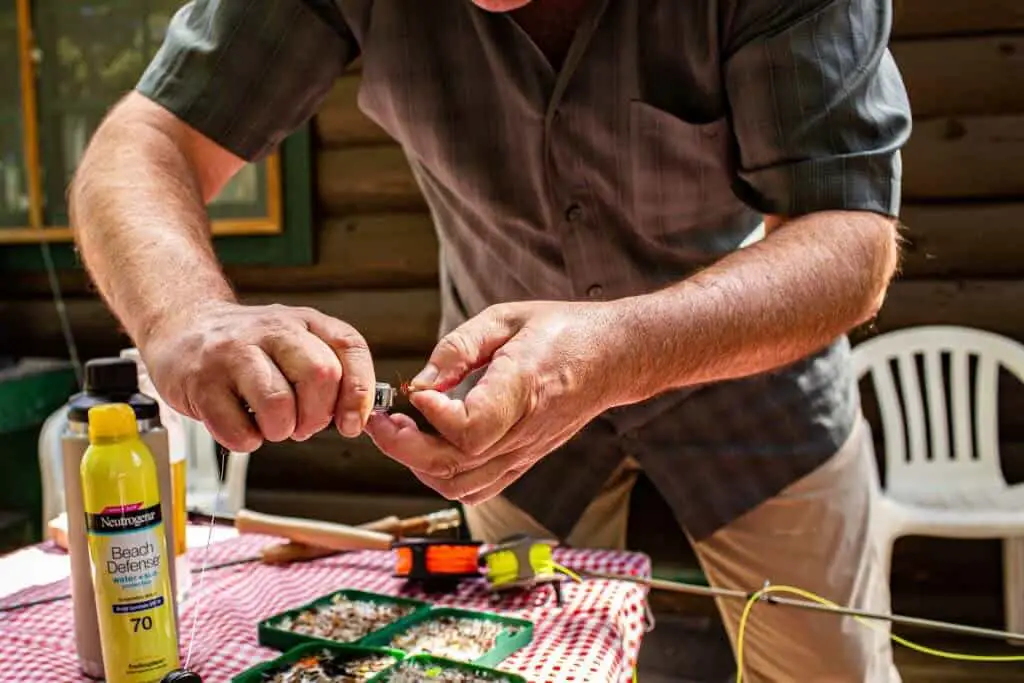 Man Tying Fly