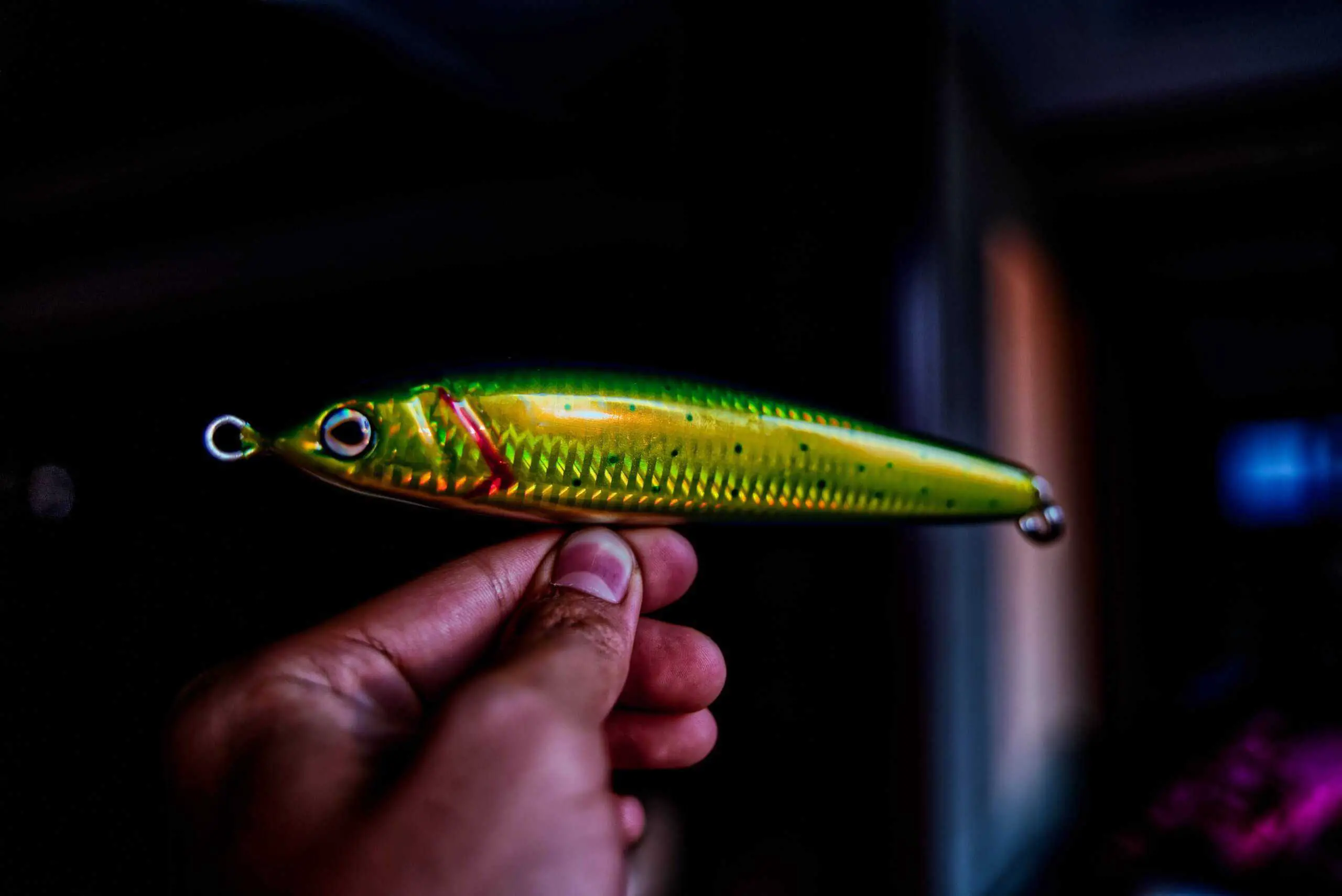 A freen fishing lure, one of the best ice fishing lures and jigs