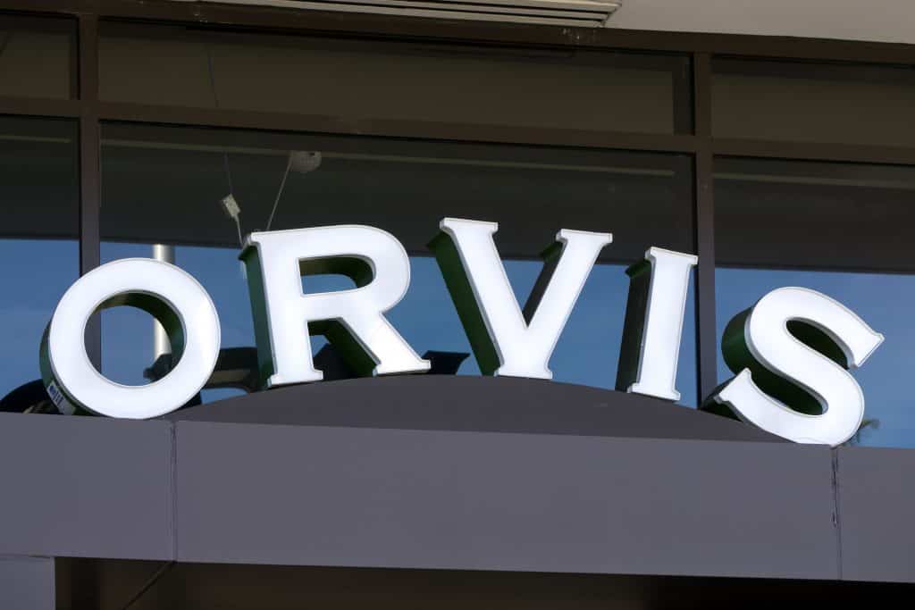 PASADEDNA: Orvis retail store exterior and logo. Orvis is a retail and mail-order business sporting goods and undoubtedly one of the best fly fishing brands in the world